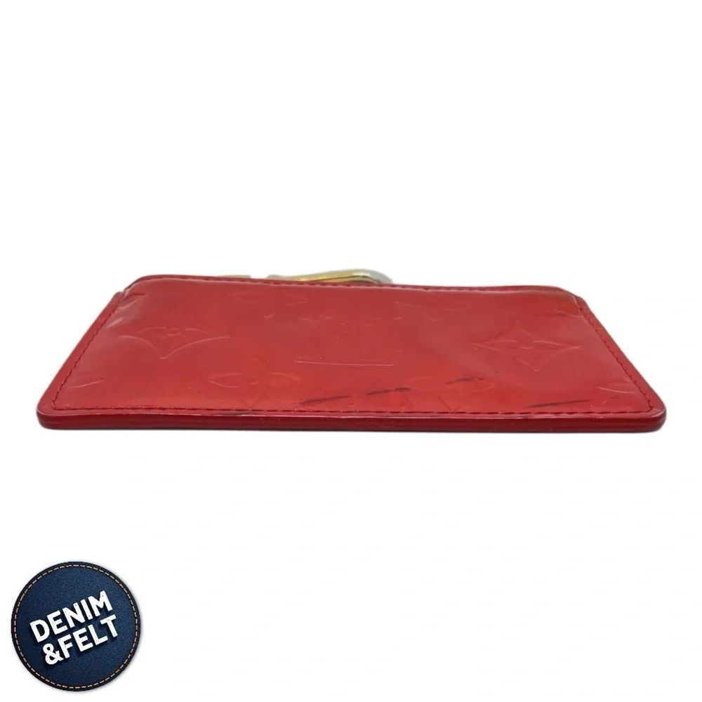 LOUIS VUITTON Red‎ Pomme D'Amour Monogram Vernis Pochette Cles Key/Change Holder